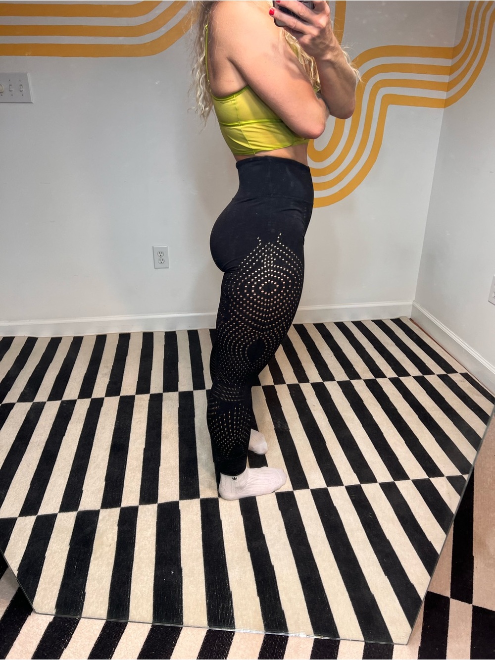 FP Movement by Free People Black High-Waist Laser-Cut Leggings